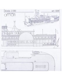 AMATI 1039 BOUWTEKENING VOOR DE MISSISSIPPI "ROBERT E. LEE" 1/150