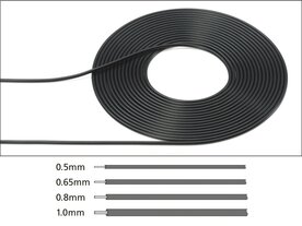 TAMIYA 12676 KABEL (ZWART) &Oslash;​​​​​​​ 0.65 MM​​​​​​​