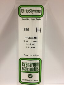 EVERGREEN 286 3/16&rdquo; (188) (4.8 MM) H-PROFIEL (VE 3)