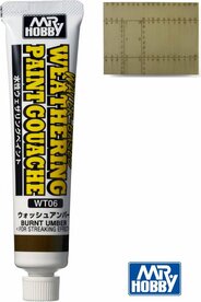 MR.HOBBY WT06 WEATHERING PAINT GOUACHE BURNT UMBER 20 ML