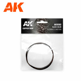 AK 9302 KOPER DRAAD BLACK COLOR 0.25 MM X 5 METER