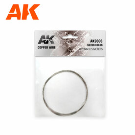 AK 9303 KOPER DRAAD SILVER COLOR 0.25 MM X 5 METER