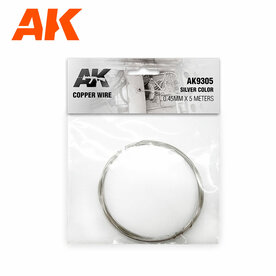 AK 9305 KOPER DRAAD SILVER COLOR 0.45 MM X 5 METER