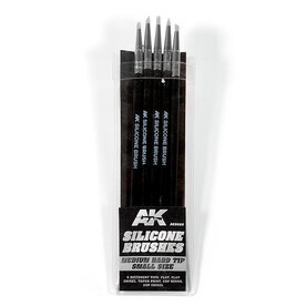 AK AK9085 SILICONE BRUSHES MEDIUM HARD TIP SMALL SIZE (VE5)