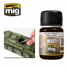 A.MIG-1005 DARK BROWN WASH FOR GREEN VEHICLES