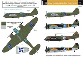 S.B.S D48007 Bristol Blenheim Mk. I-II. in Finnish Service WW II Decal set 1/48