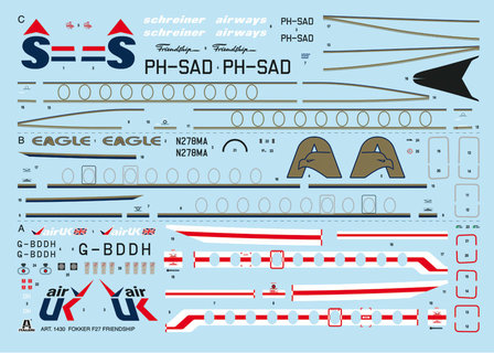ITALERI 1430 FOKKER F27 FRIENDSHIP 1/72 met NL DECALS