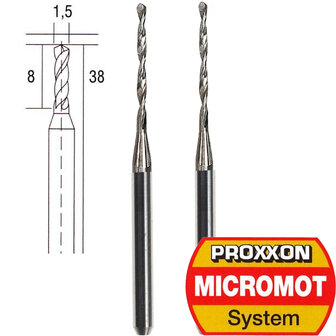 PROXXON 28326 HARDMETAAL-MICROBOREN (VE 2) &Oslash; 1,5 MM