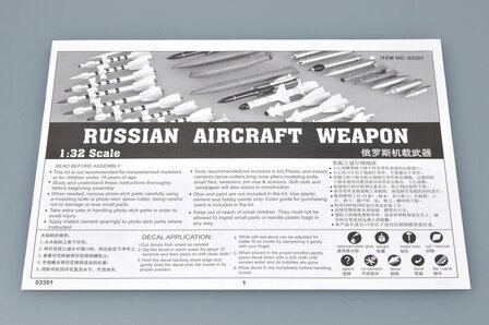 TRUMPETER 03301 RUSSIAN AIRCRAFT WEAPON 1/32