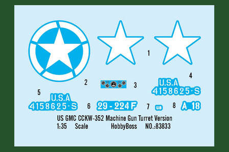 HOBBY BOSS 83833 US GMC CCKW-352 MACHINE GUN TURRET VERSION  1/35