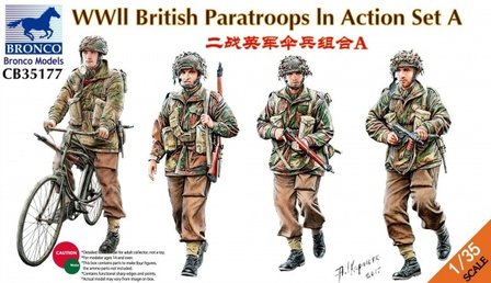 BRONCO MODELS CB35177 WW2 BRITISH PARATROOPS IN ACTION SET A 1/35