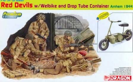 DRAGON 6585 RED DEVILS W/WELBIKE AND DROP TUB CONTAINER 1/35