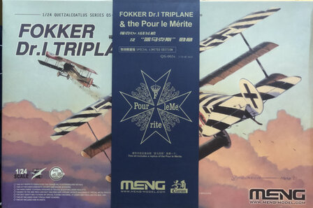 MENG QS-003 FOKKER DR. 1 TRIPLANE &amp; THE POUR LE MERITE 1/24