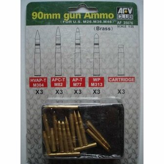 AFV AF35076 90MM GUN AMMO 1/35