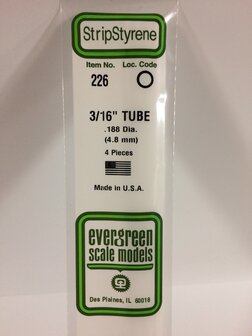 EVERGREEN 226 188&rdquo; (4.8 MM) TUBE (VE 4)