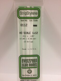 EVERGREEN 8112 011 X 135&rdquo; (0.28 X 3.43 MM) STRIPS (VE 10)