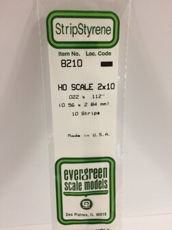 EVERGREEN 8210 022 X 112&rdquo; (0.56 X 2.84 MM) STRIPS (VE 10)