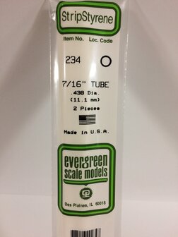 EVERGREEN 234 7/16&rdquo; .438 DIA (11.1 MM) ROUND TUBE (VE 2)