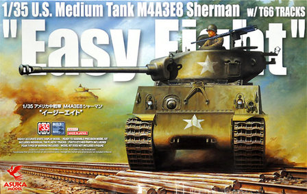 ASUKA 35-020 U.S. MEDIUM TANK M4A3E8 SHERMAN W/T66 TRACKS &ldquo;EASY FIGHT&rdquo; 1/35