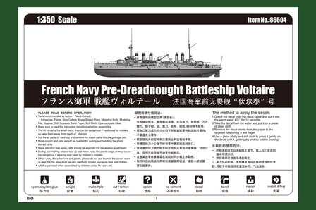 HOBBYBOSS 86504 FRENCH NAVY PRE=DREADNOUGHT BATTLESHIP VOLTAIRE 1/350 