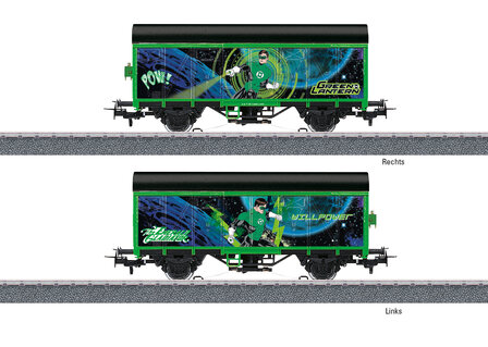 MARKLIN 44830 GESLOTEN GOEDERENWAGEN GREEN LANTERN H0