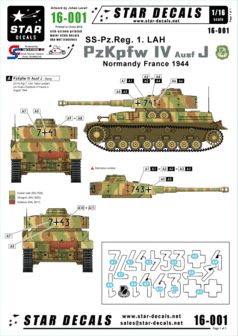 STAR DECALS 16-001 PzKpfw IV Ausf J - SS-Pz.Reg. 1 LAH. 1/16