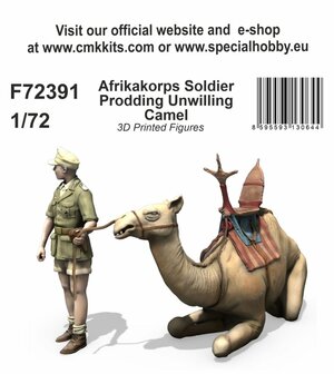 CMK F72391 AFRIKAKORPS SOLDIER PRODDING UNWILLING CAMEL 1/72