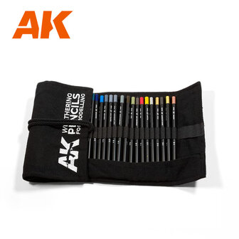 AK-10048 WHEATERING PENCILS FULL RANGE CLOTH CASE