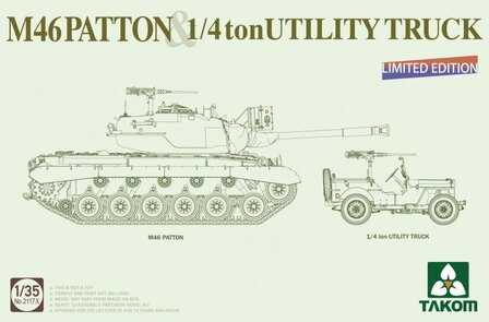 TAKOM 2117X M46 PATTON &amp; 1/4 TON UTILITY TRUCK LIMITED EDITION 1/35