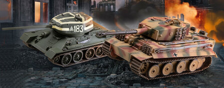 REVELL 05655 CONFLICT OF NATIONS: TIGER I VS. T34/85 1/72