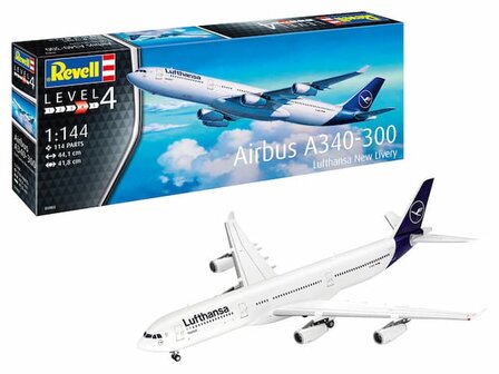 REVELL 03803 AIRBUS A340-300 LUFTHANSA NEW LIVERY 1/144