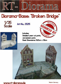 RT-DIORAMA 35215 DIORAMA-BASE: &quot;BROKEN BRIDGE&quot; 1/35