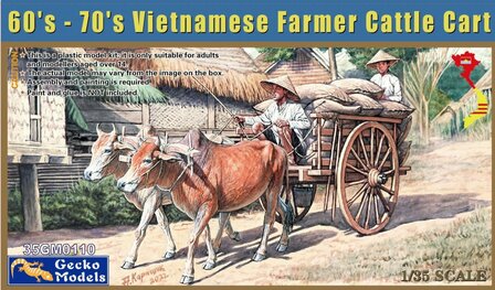 GECKO MODELS 35GM0110 60&rsquo;S - 70&rsquo;S VIETNAMESE FARMER CATTLE CART 1/35