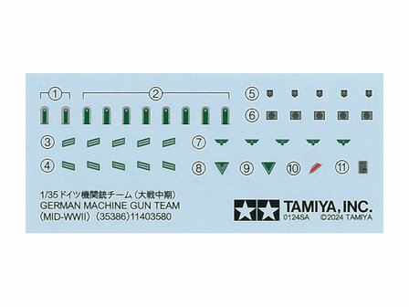 TAMIYA 35386 MILITARY MINIATURES GERMAN MACHINE GUN (MID-WW2) 1/35