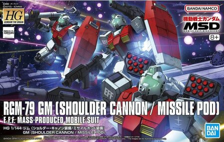 BANDAI 5065714 HG GUNDAM THE ORIGIN MSD RGM-79 GM (SHOULDER CANNON / MISSILE POD )1/144