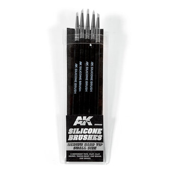 AK AK9085 SILICONE BRUSHES MEDIUM HARD TIP SMALL SIZE (VE5)