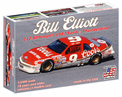 SALVINOS JR MODELS BEF1987T BILL ELLIOTT 212.809MPH 1987 FORD THUNDERBIRD 1/24