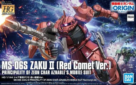 BANDAI 5057656 HG MS-06S ZAKU II (RED COMET VER.) PRICIPALITY OF ZEON CHAR AZNABLE&#039;S MOBILE SUIT 1/144