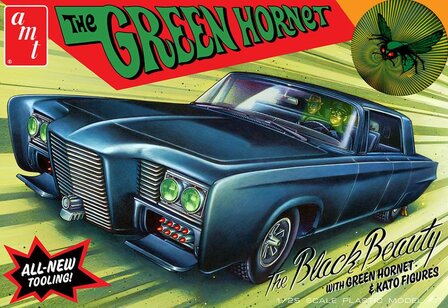 AMT AMT1271/12 THE BLACK BEAUTY WITH THE GREEN HORNET &amp; KATO FIGURES 1/25