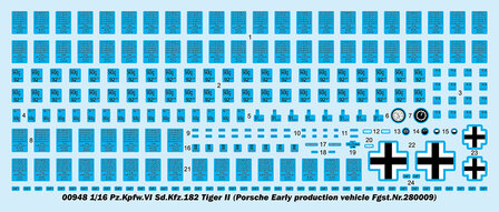 TRUMPETER 00948 PZ.KPFW.VI SD.KFZ.182 TIGER II (PORSCHE EARLY PRODUCTION VEHICLE FGST.NR.280009) 1/16