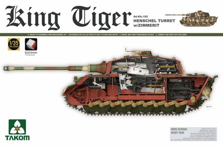 TAKOM 2045 KING TIGER SD.KFZ.182 HENSCHEL TURRET W/ZIMMERIT 1/35