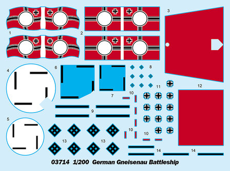 TRUMPETER 03714 GERMAN GNEISENAU BATTLESHIP 1/200 