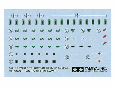 TAMIYA 35371 WWII GERMAN INFANTRY SET (MID) 1/35 