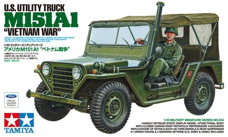 TAMIYA 35334 U.S. VIETNAM WAR M151A1 UTILITY TRUCK (FORD JEEP) 1/35 