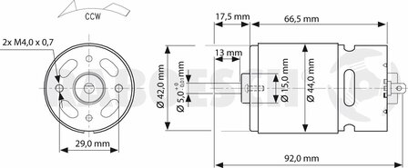 RABOESCH 109-72 TURBO BRUSHED MOTOR BLUE RM 720 9,6V-DC/6,3 A (VE1)