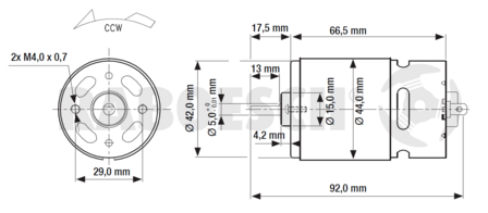 RABOESCH 109-73 ELECTRIC BRUSHED MOTOR BLUE RM 730 12 V-DC / 2,3A (VE1)