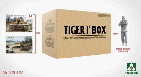 TAKOM 2201W TIGER 1(2) BOX EARLY + LATE/LATE COMMAND/MICHAEL WITTMAN + 1/16 MICHAEL WITTMAN 1/35