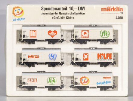 MARKLIN 4400 SET GOEDERENWAGONS &quot;GROSS HILFT KLEIN&quot; H0