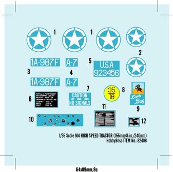 HOBBY BOSS 82408 M4 HIGH SPEED TRACTOR (155MM/8-IN./240MM) 1/35