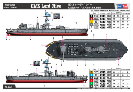 HOBBY BOSS 86518 BRITISH HMS LORD CLIVE 1/350  
